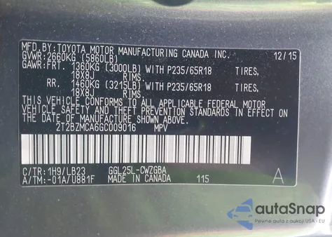 2016 Lexus Rx 350 from USA, damaged, VIN 2T2BZMCA6GC009016
